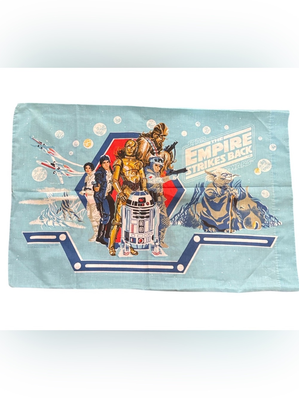 Star Wars Empire Strikes Back Blue Retro Vintage Pillowcase 1979